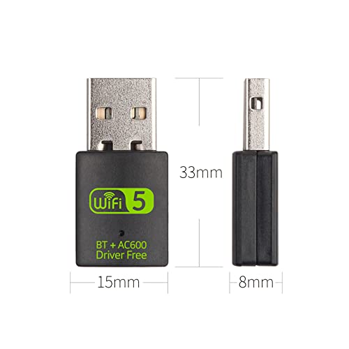 10Gtek USB WiFi Bluetoothアダプター 無線LAN子機 600Mbps デュアルバンド 2.4/5GHz ワイヤレスネットワークカード PC/ラップトップ/デスクトップ用 USB WiFiドングル Windows XP/7/8.1/10をサポート【TELEC認証済（認証番号：214-118694）】