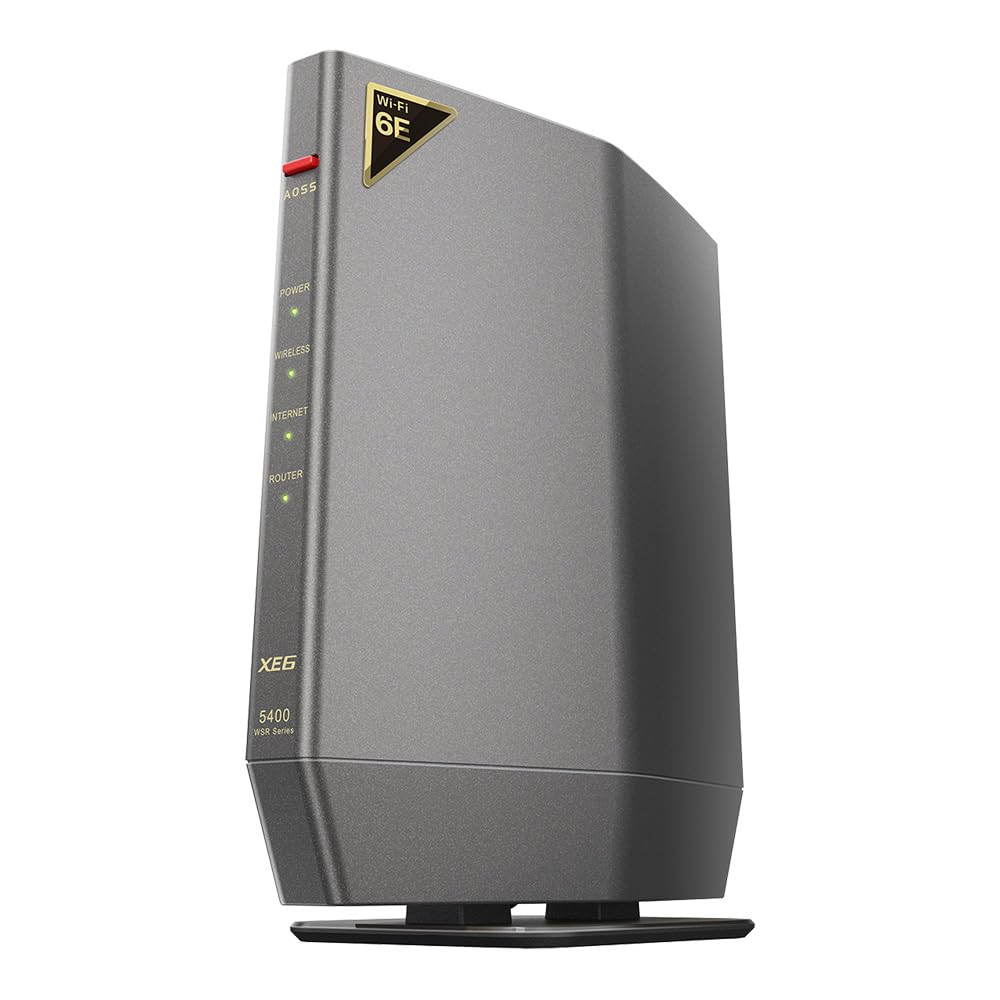 【Amazon.co.jp限定】 バッファロー ルーター 無線 LAN Wi-Fi 6E 11ax 6GHz AXE5400 トライバンド 6ストリーム 2401 + 2401 + 573 Mbps 有線 2.5Gbps エコパッケージ 【 iPhone 15 Pro / 14 / 13 / Nintendo Switch / PS5 動作確認済み 】 WSR-5400XE6/N